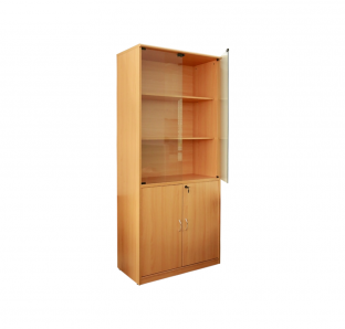 Full Height wooden  Cabinet With Glass Swing Door