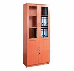 BFT-Full Height Cabinet With Glass Door on Top and Wooden Door 